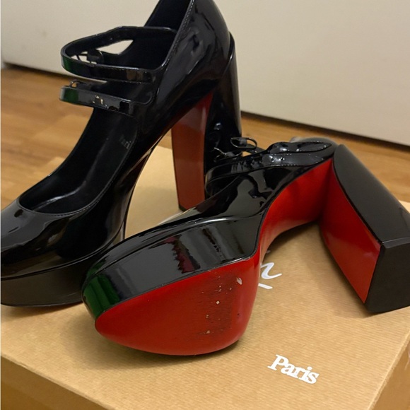 Christian Louboutin Black Patent Platform Heels - Picture 4 of 6
